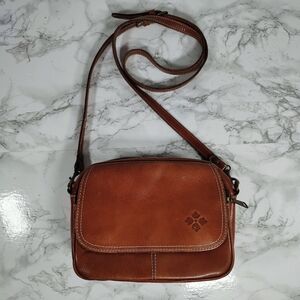 Patricia Nash Brown Leather Multi Pocket Crossbody Purse